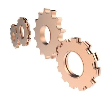 3d cog gear on white background Ilustración de archivo