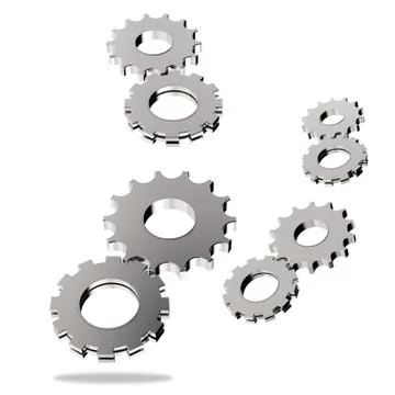 3d cog gear on white background Stock Illustration