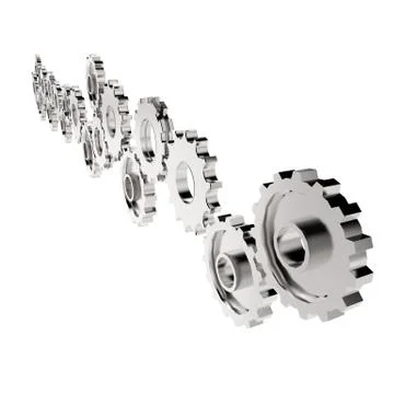 3d cog gear on white background Stock-Illustration