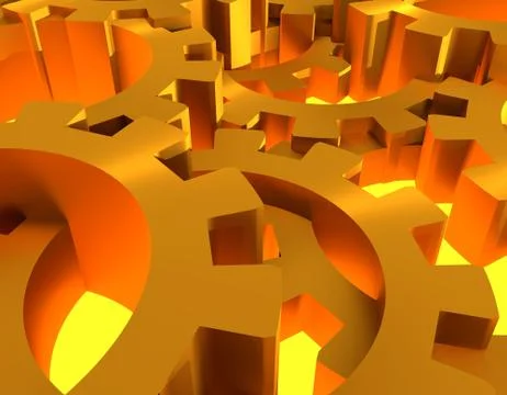 3d cog wheels Stock Illustration