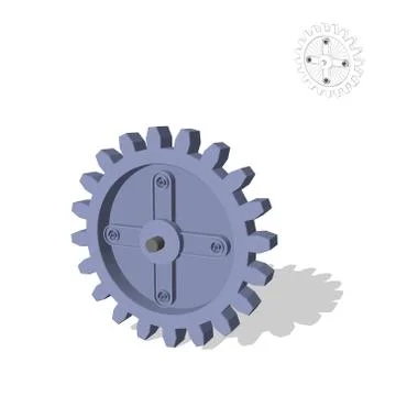 3d cogwheel.  3d Vector illustration. 스톡 일러스트