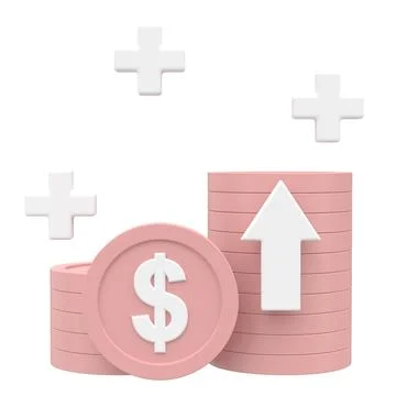 3D coin. Coin stack. Saving money. 3D illustration. Stock Illustration