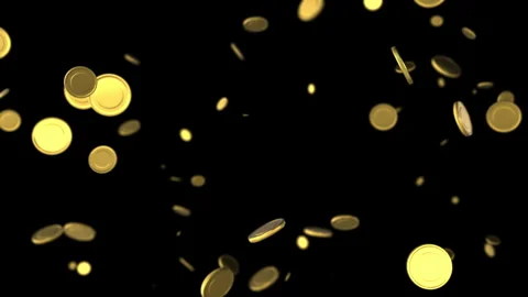 3d coins spreading with matted alpha Stock Footage 270182884