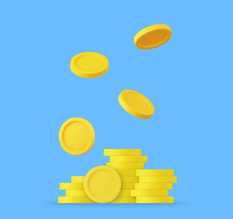 3d Coins stack. Illustrazione stock