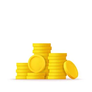 3d Coins stack 스톡 일러스트