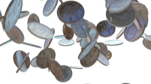3D COINS transitions. Alpha matte Stock Footage 34347140