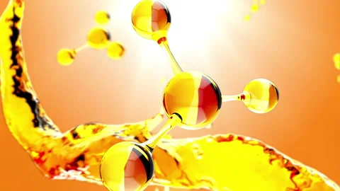 3D Collagen Serum bubble on liquid water Background, cosmetic oil liquid. Stock Footage 232819305