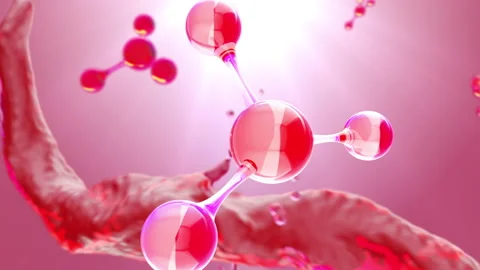 3D Collagen Serum bubble on liquid water Background, cosmetic oil liquid. Stock Footage 232819400