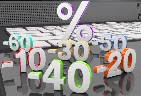 3d collection discount numbers Stock Illustration