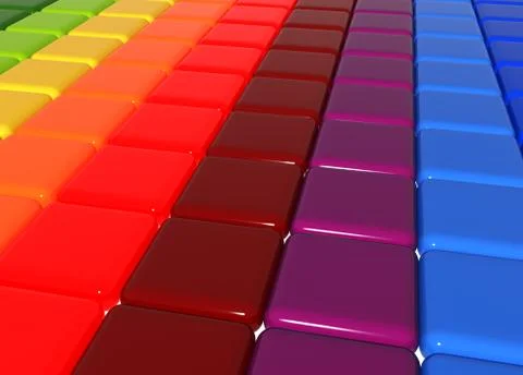 3d color cubes Stock Illustration