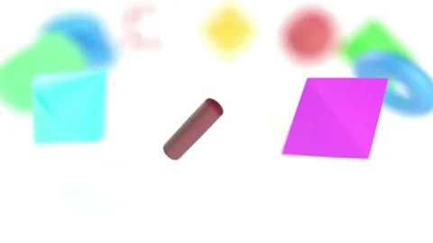 3d color geometric shape able to loop endless Stock Footage 307014871