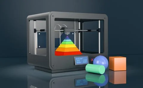 3d color printer Stock Illustration