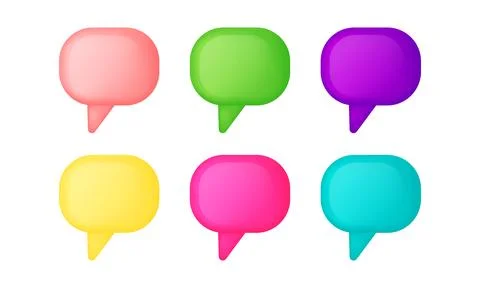3d color speech bubble, social media chat message icon. Stock Illustration
