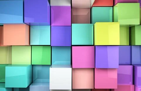 3d colored cubes background Abstract 3d colored cubes background Copyright... Stock Photos