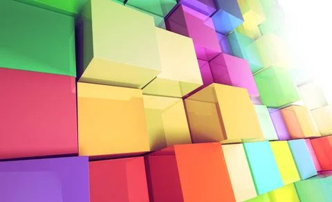 3d colored cubes background Abstract 3d colored cubes background Copyright... Stock Photos