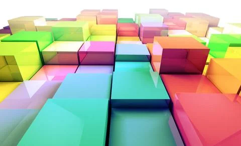 3d colored cubes background Abstract 3d colored cubes background Copyright... Foto stock