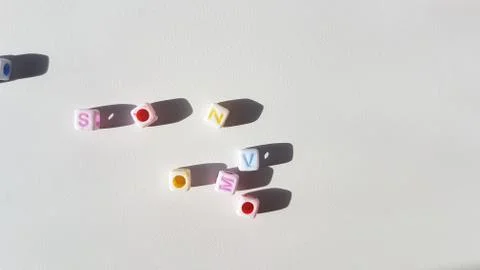 3d Colored Word Cube Foto stock