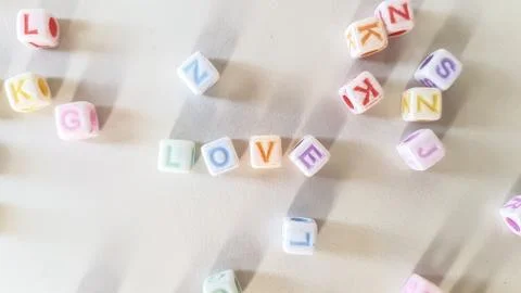 3d Colored Word Cube Foto stock