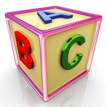 3d colorful abc cube Stock Illustration