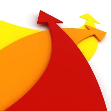 3d colorful arrrows, on white background Illustrazione stock