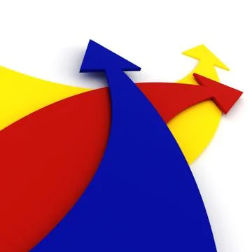 3d colorful arrrows, on white background Stock Illustration
