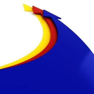 3d colorful arrrows, on white background Stock Illustration