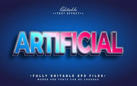 3d colorful artificial text effect Stock Illustration