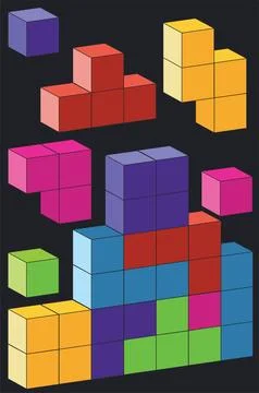 3D Colorful bricks Stock Illustration