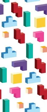3D Colorful bricks Stock Illustration