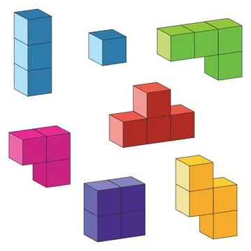 3D Colorful bricks Stock Illustration