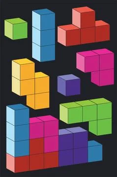 3D Colorful bricks Stock Illustration