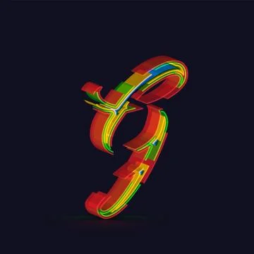 3D colorful character from a fontset, vector Stock Illustration