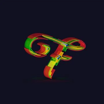 3D colorful character from a fontset, vector Stock Illustration