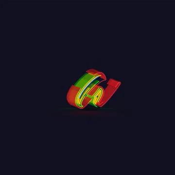 3D colorful character from a fontset, vector Stock Illustration