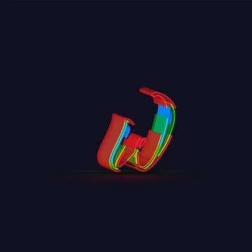 3D colorful character from a fontset, vector Stock Illustration