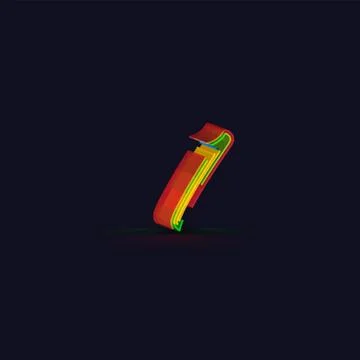 3D colorful character from a fontset, vector Stock Illustration