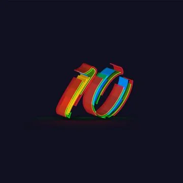 3D colorful character from a fontset, vector Stock Illustration