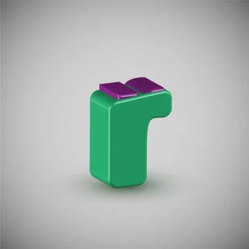 3D colorful character from a typeset, vector Stock Illustration