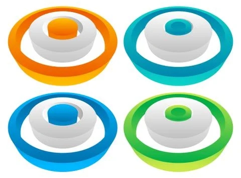 3d Colorful circle elements. editable vector graphic. Illustrazione stock