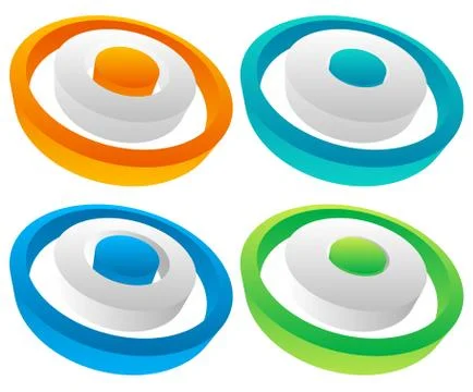 3d Colorful circle elements. editable vector graphic. Illustrazione stock