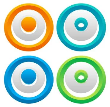 3d Colorful circle elements. editable vector graphic. Illustrazione stock
