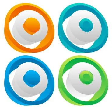 3d Colorful circle elements. editable vector graphic. Stock Illustration