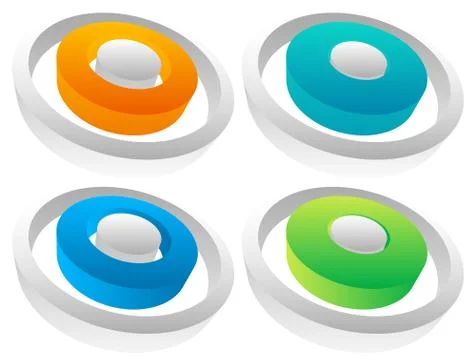 3d Colorful circle elements. editable vector graphic. Illustrazione stock