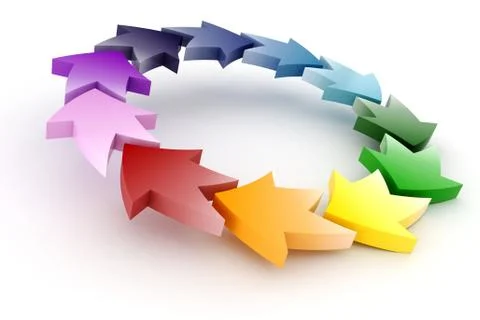 3d colorful circular arrows Stock Illustration