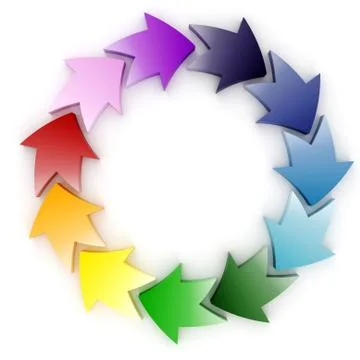 3d colorful circular arrows Stock Illustration