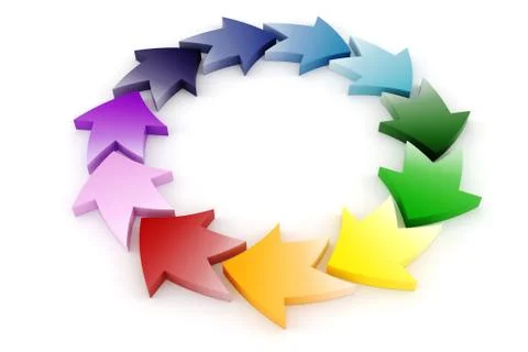 3d colorful circular arrows Stock Illustration