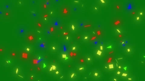 3D Colorful Confetti Explosion with Festive Party Burst on Green Background 4k Video stock 343436474