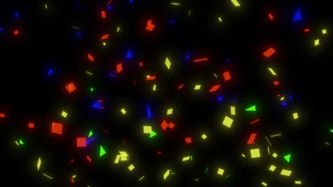 3D Colorful Confetti Explosion with Festive Party Burst on Black Background 4k Video stock 343436500