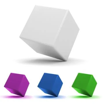 3d colorful cubes, on white background Illustrazione stock
