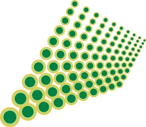 3D Colorful Dots Abstract Vector Background.Green Color Abstract trendy circles Illustrazione stock
